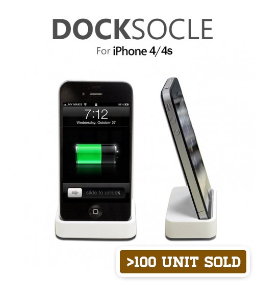 Dock Socle Stand Charger with Speaker / Earphone Output for iPhone 4/4s
